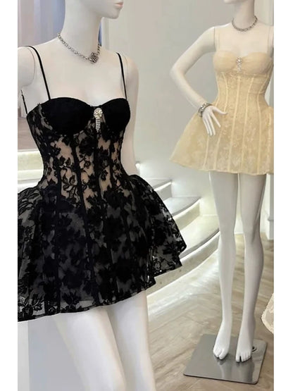 Spaghetti Strap Lace  Birthday Dress Short Homecoming Dress  P1463