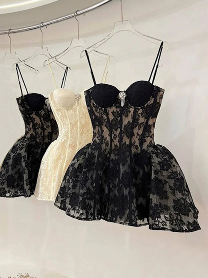 Spaghetti Strap Lace  Birthday Dress Short Homecoming Dress  P1463