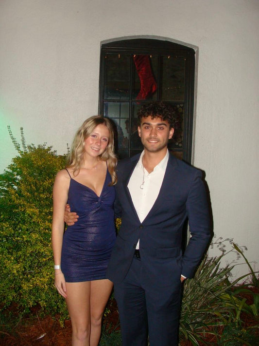 Spaghetti Strap Navy Blue Homecoming Dress Short Party Dress  P1450