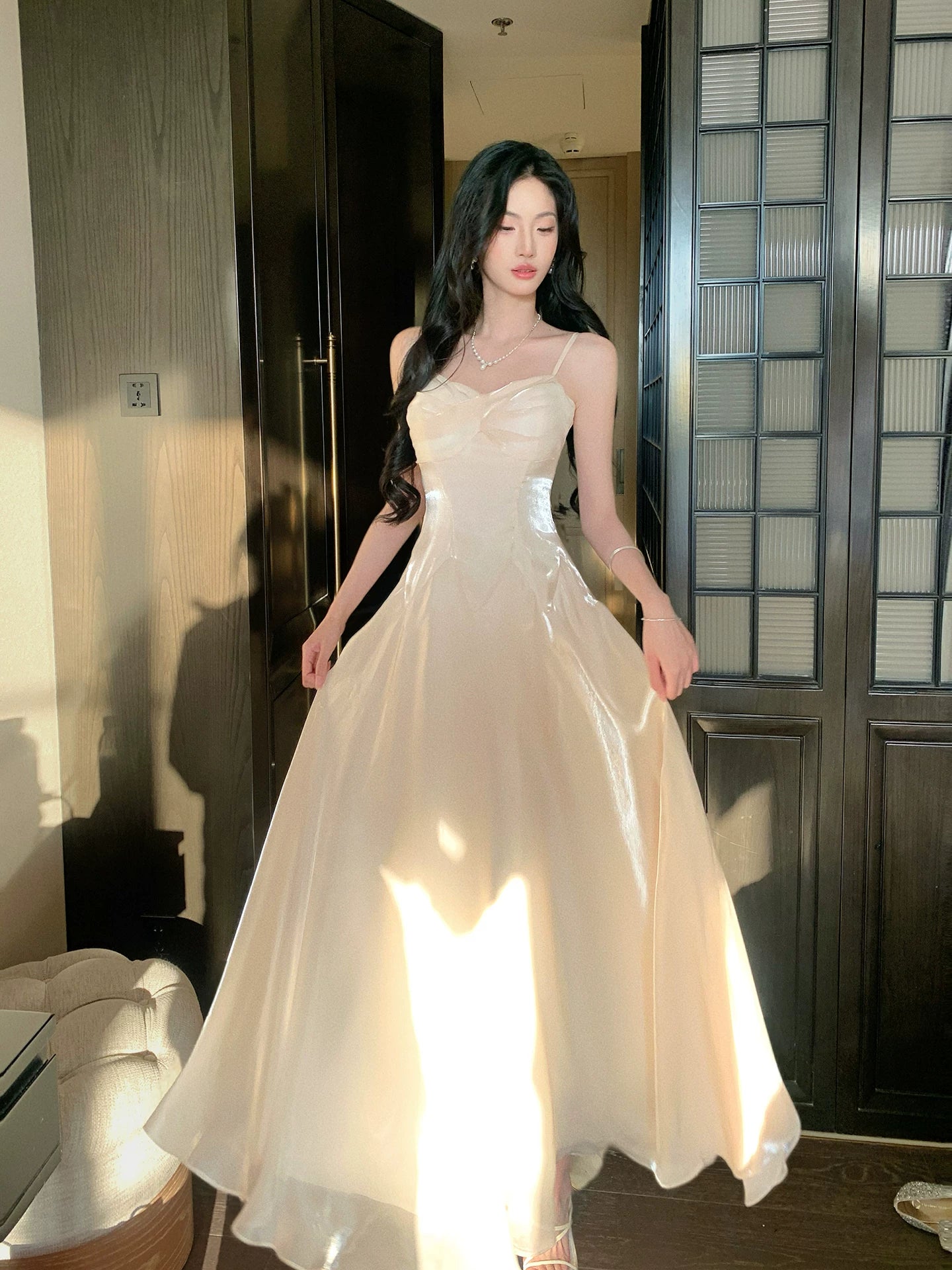 Spaghetti Straps A Line Formal Prom Dress Elegant Birthday Dress  P1653