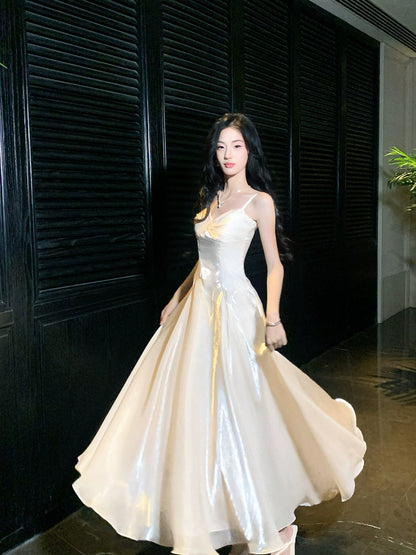 Spaghetti Straps A Line Formal Prom Dress Elegant Birthday Dress  P1653