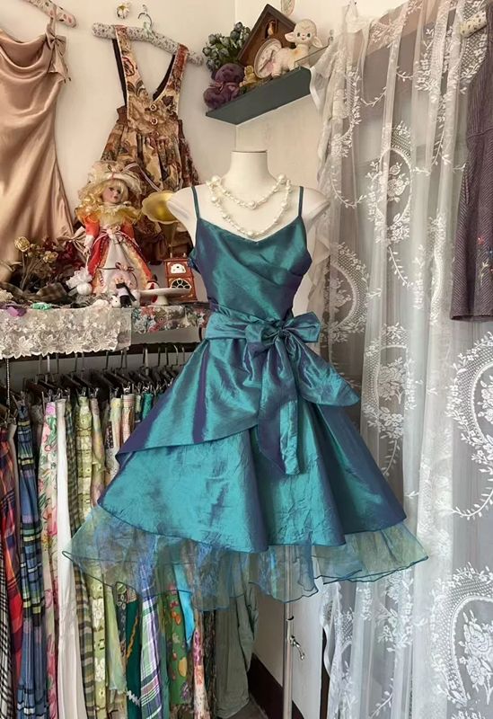 Spaghetti Straps A Line Retro Homecoming Dress Short Birthday Dress  P1948
