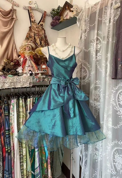 Spaghetti Straps A Line Retro Homecoming Dress Short Birthday Dress  P1948