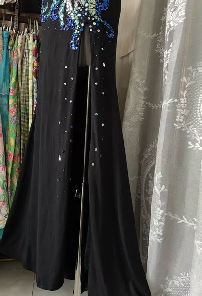Spaghetti Straps Beaded Retro Prom Dress Formal Evening Gown  P2689