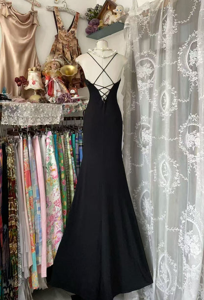 Spaghetti Straps Beaded Retro Prom Dress Formal Evening Gown  P2689