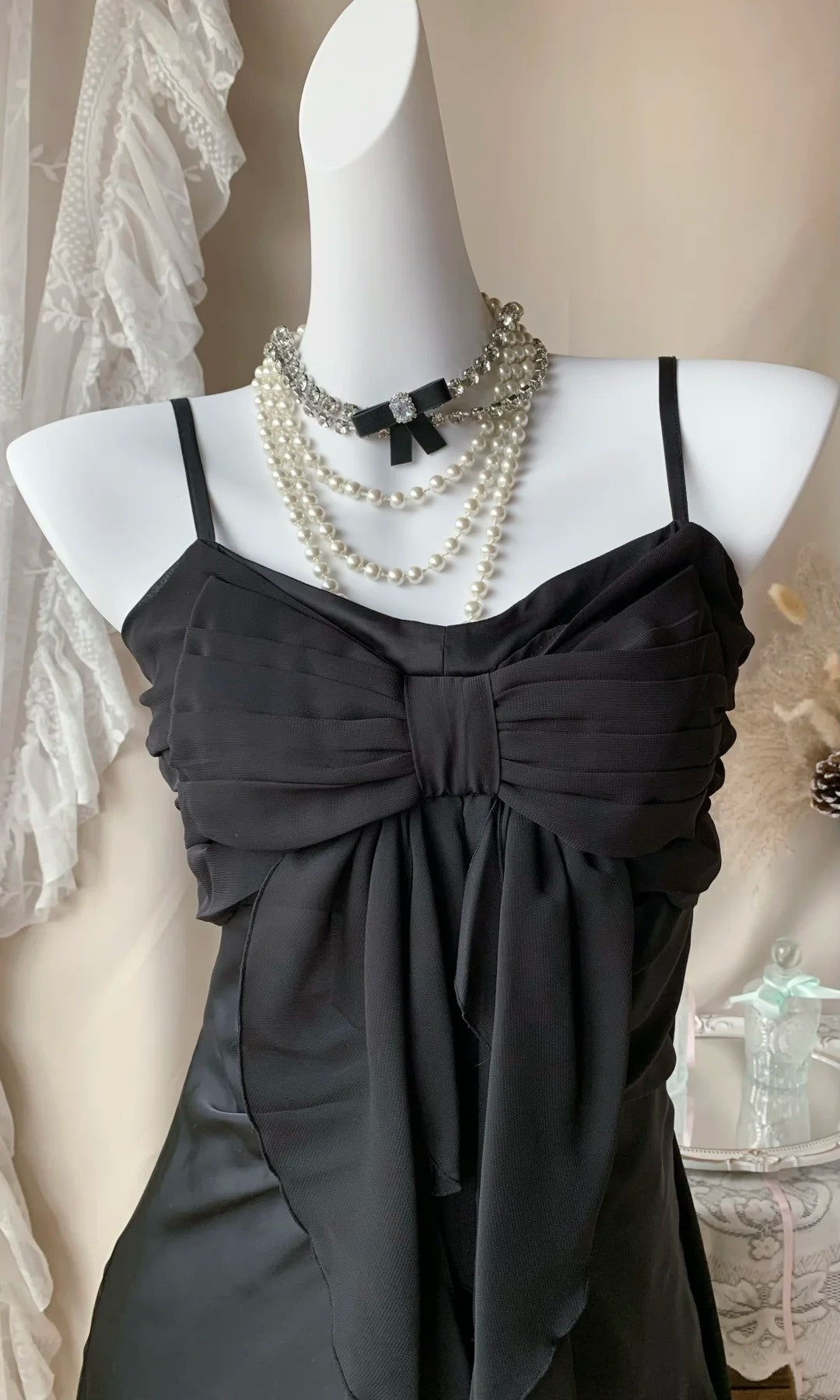 Spaghetti Straps Black Chiffon Homecoming Dress Short Birthday Dress   P1937