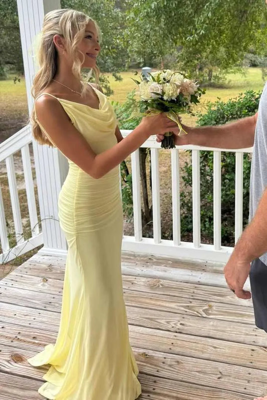 Spaghetti Straps Floor-Length Prom Dress With Slit  P723