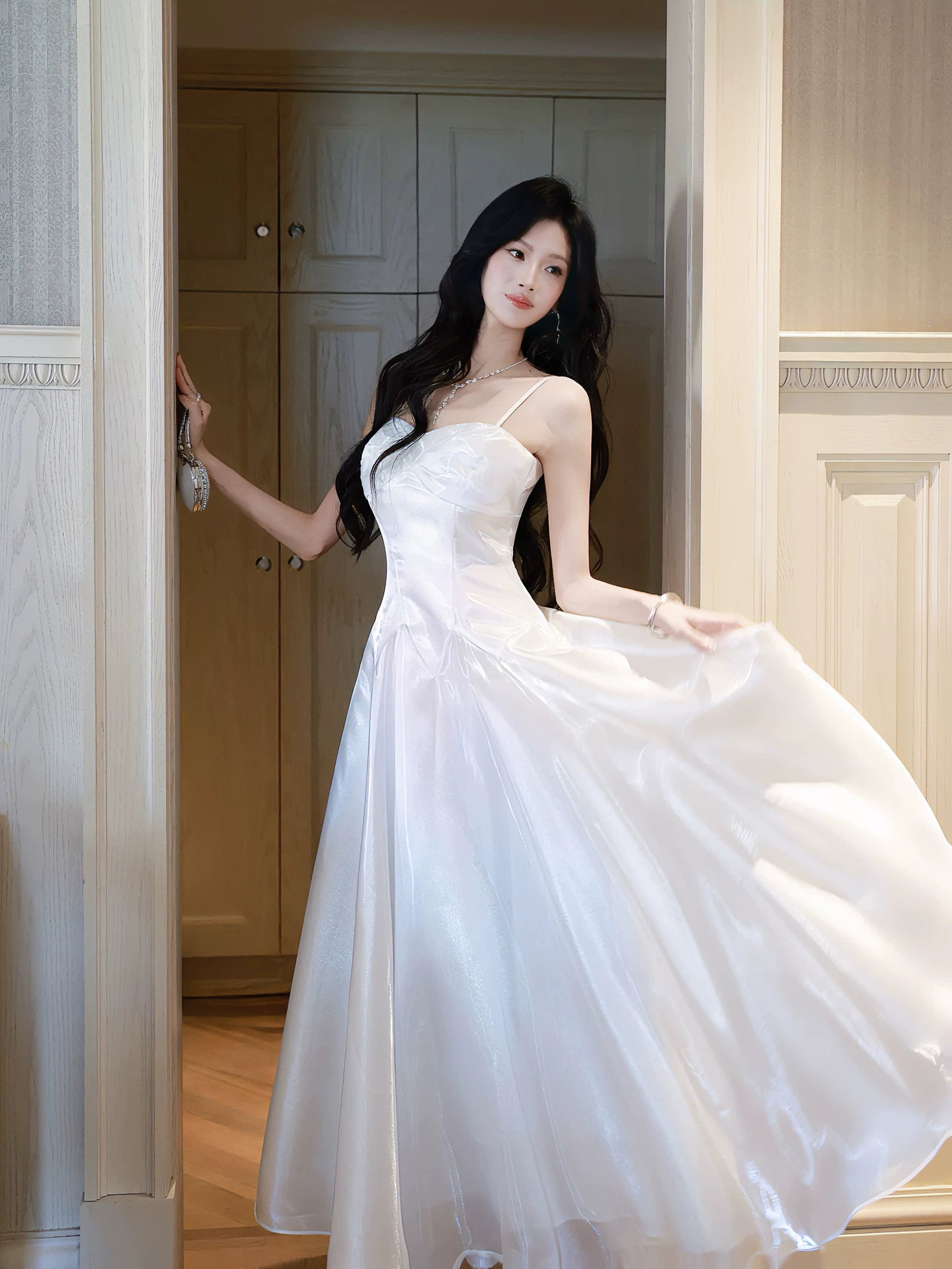 Spaghetti Straps Ivory  A Line Birthday Dress Formal Evening Gown  P1528