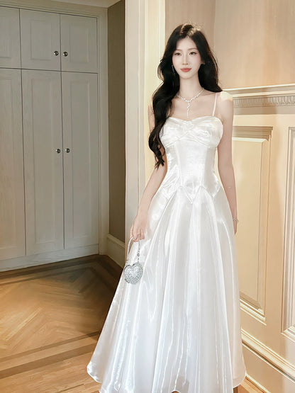 Spaghetti Straps Ivory  A Line Birthday Dress Formal Evening Gown  P1528