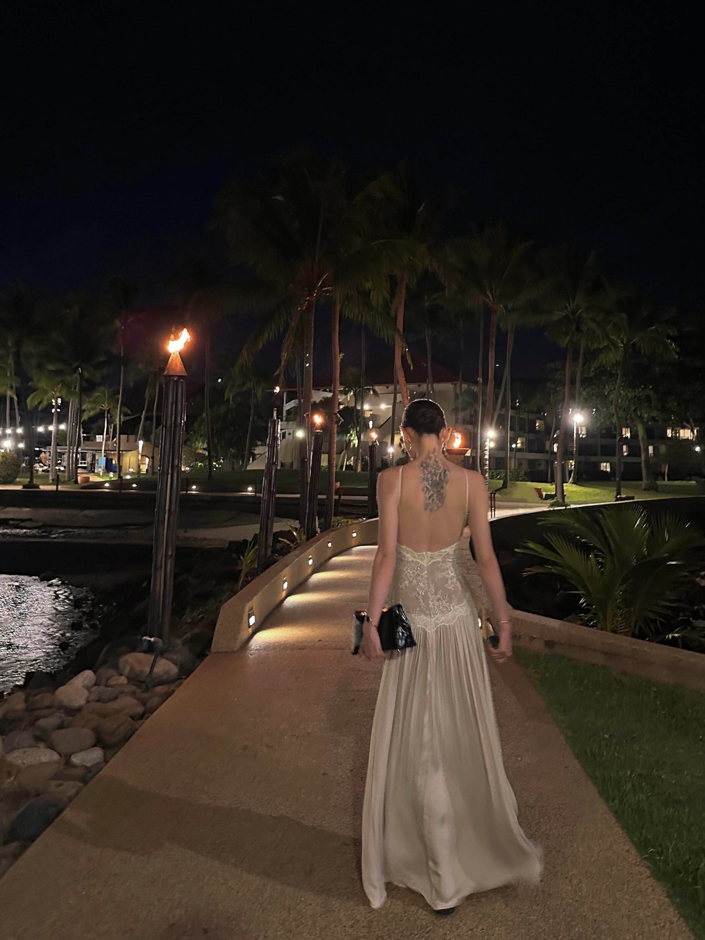 Spaghetti Straps Ivory Lace Chiffon Prom Dress Birthday Dress  P773