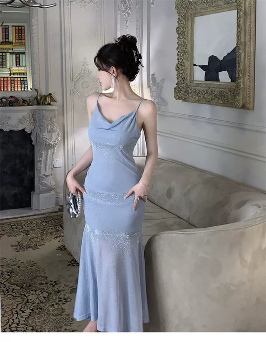 Spaghetti Straps Mermaid Birthday Dress Sexy Date Night Dress   L173