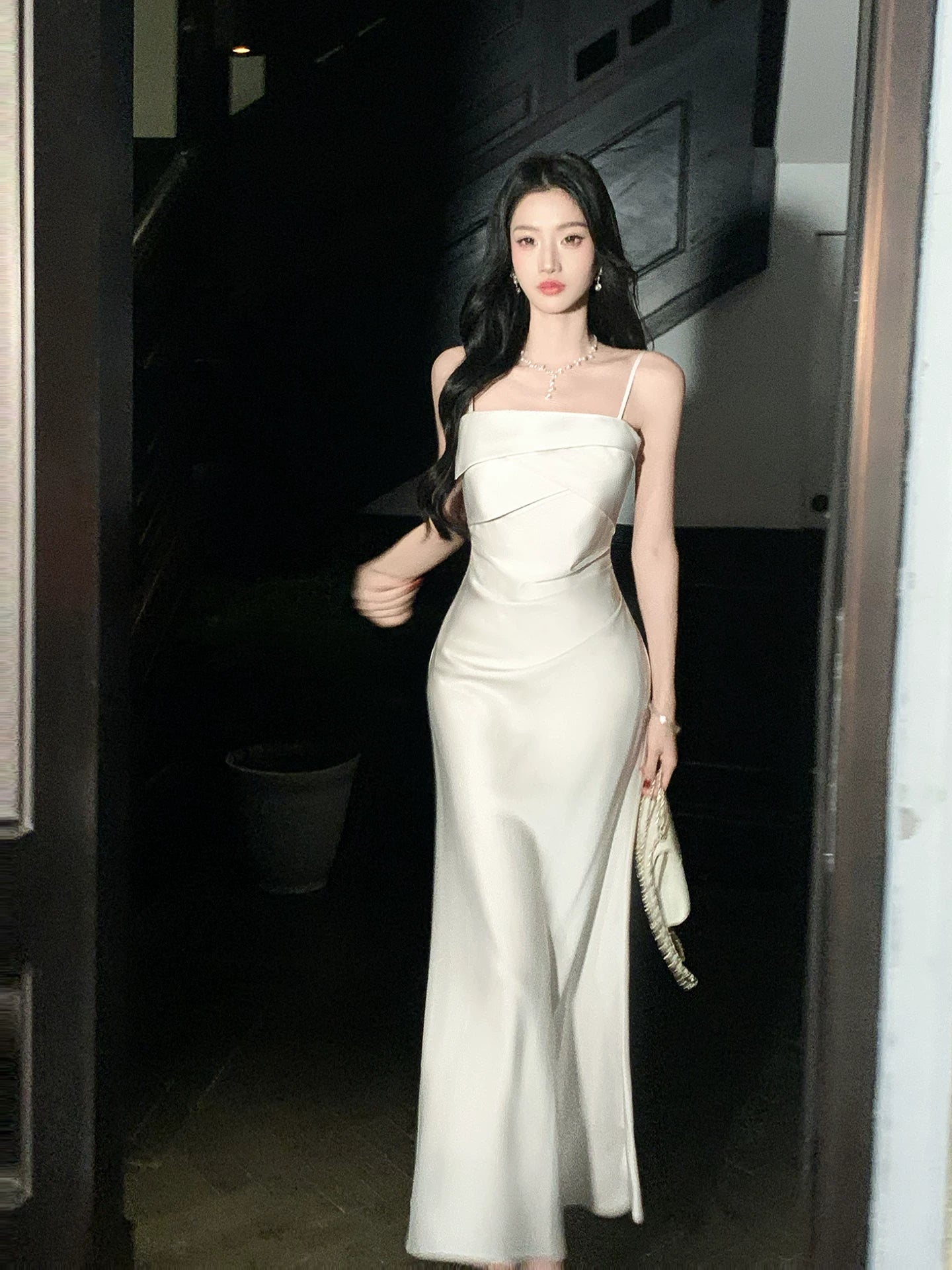 Spaghetti Straps Mermaid Evening Dress Elegant Graduation Dress  P1640