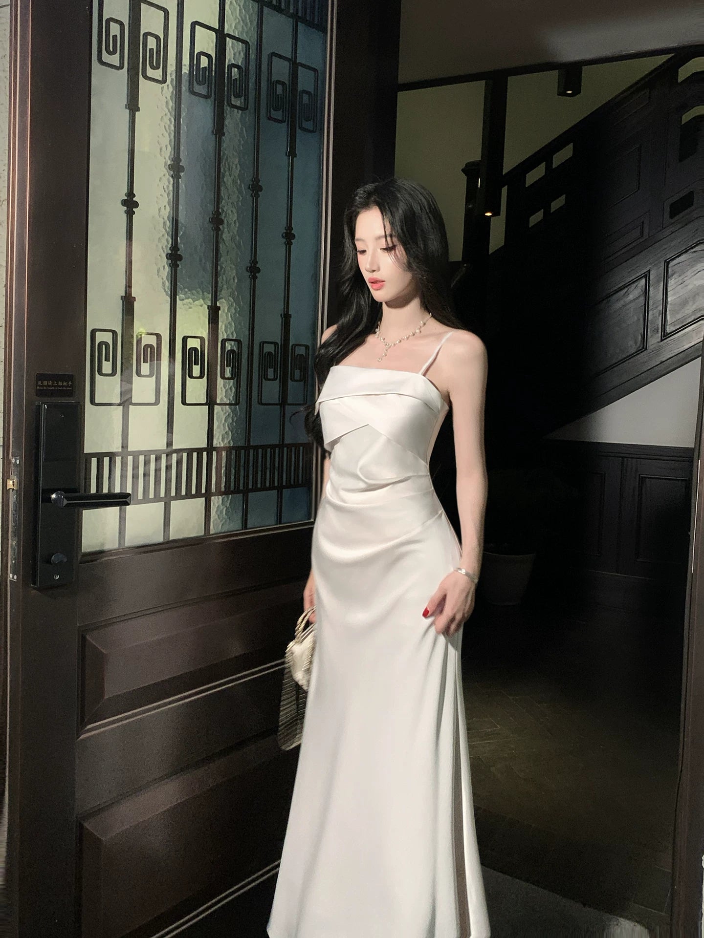 Spaghetti Straps Mermaid Evening Dress Elegant Graduation Dress  P1640