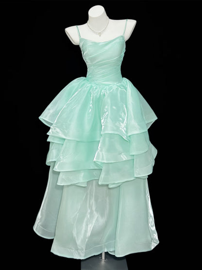 Spaghetti Straps Mint Green Prom Dress A Line Birthday Dress  P1736