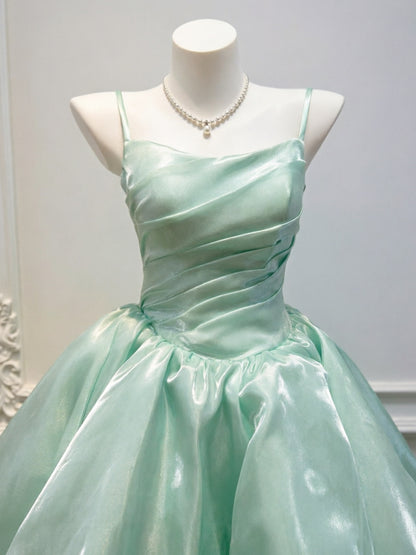Spaghetti Straps Mint Green Prom Dress A Line Birthday Dress  P1736