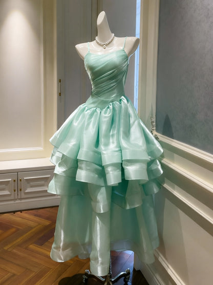 Spaghetti Straps Mint Green Prom Dress A Line Birthday Dress  P1736