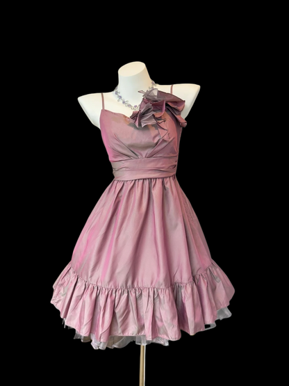 Spaghetti Straps Retro Pink Homecoming Dress Short Party Dress   P1873