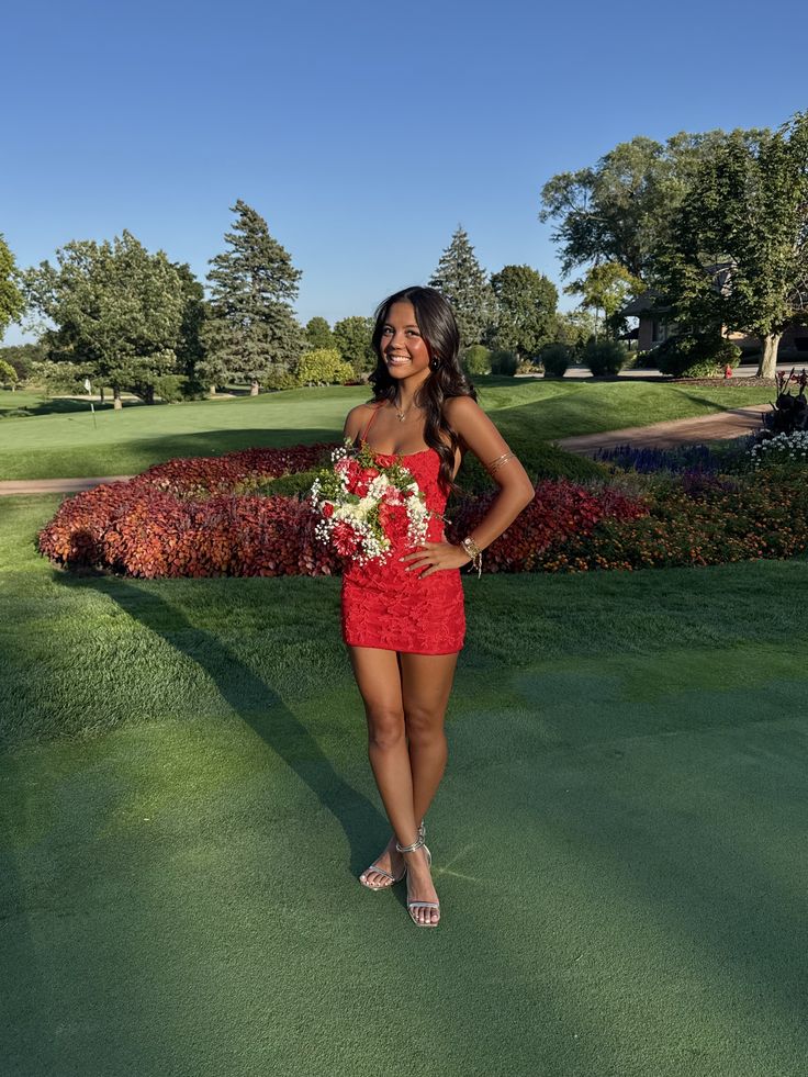 Spaghetti Straps Red Appliqued Mini Sheath Homecoming Dress   P2338