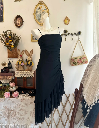 Spaghetti Straps Ruffled Chiffon Homecoming Dress Short Birthday Dress  P2117