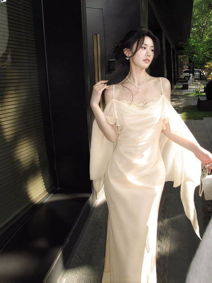 Spaghetti Straps Sheath Formal Evening Dress Elegant Birthday Dress  P1654