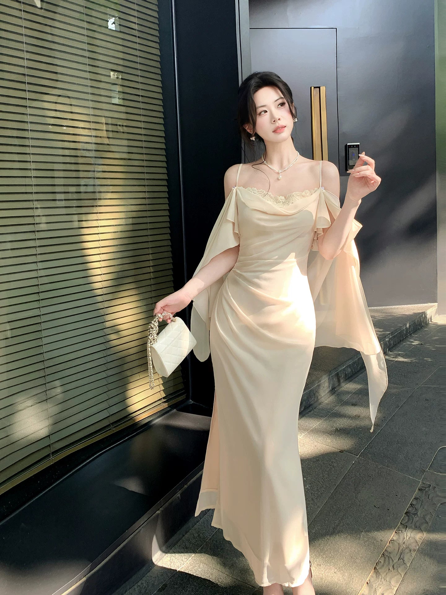 Spaghetti Straps Sheath Formal Evening Dress Elegant Birthday Dress  P1654