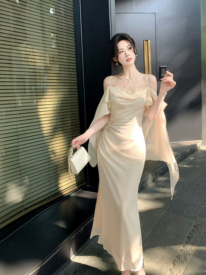 Spaghetti Straps Sheath Formal Evening Dress Elegant Birthday Dress  P1654