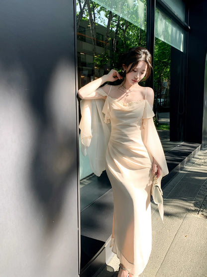 Spaghetti Straps Sheath Formal Evening Dress Elegant Birthday Dress  P1654