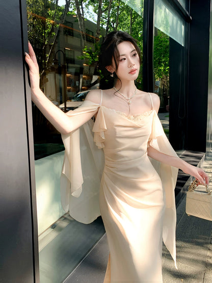 Spaghetti Straps Sheath Formal Evening Dress Elegant Birthday Dress  P1654