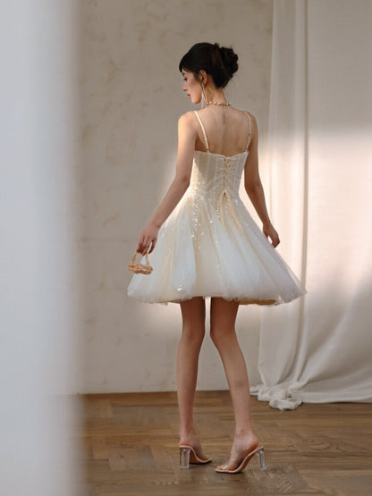 Spaghetti Straps Sparkle A Line Prom Dress Formal Evening Gown  P1178