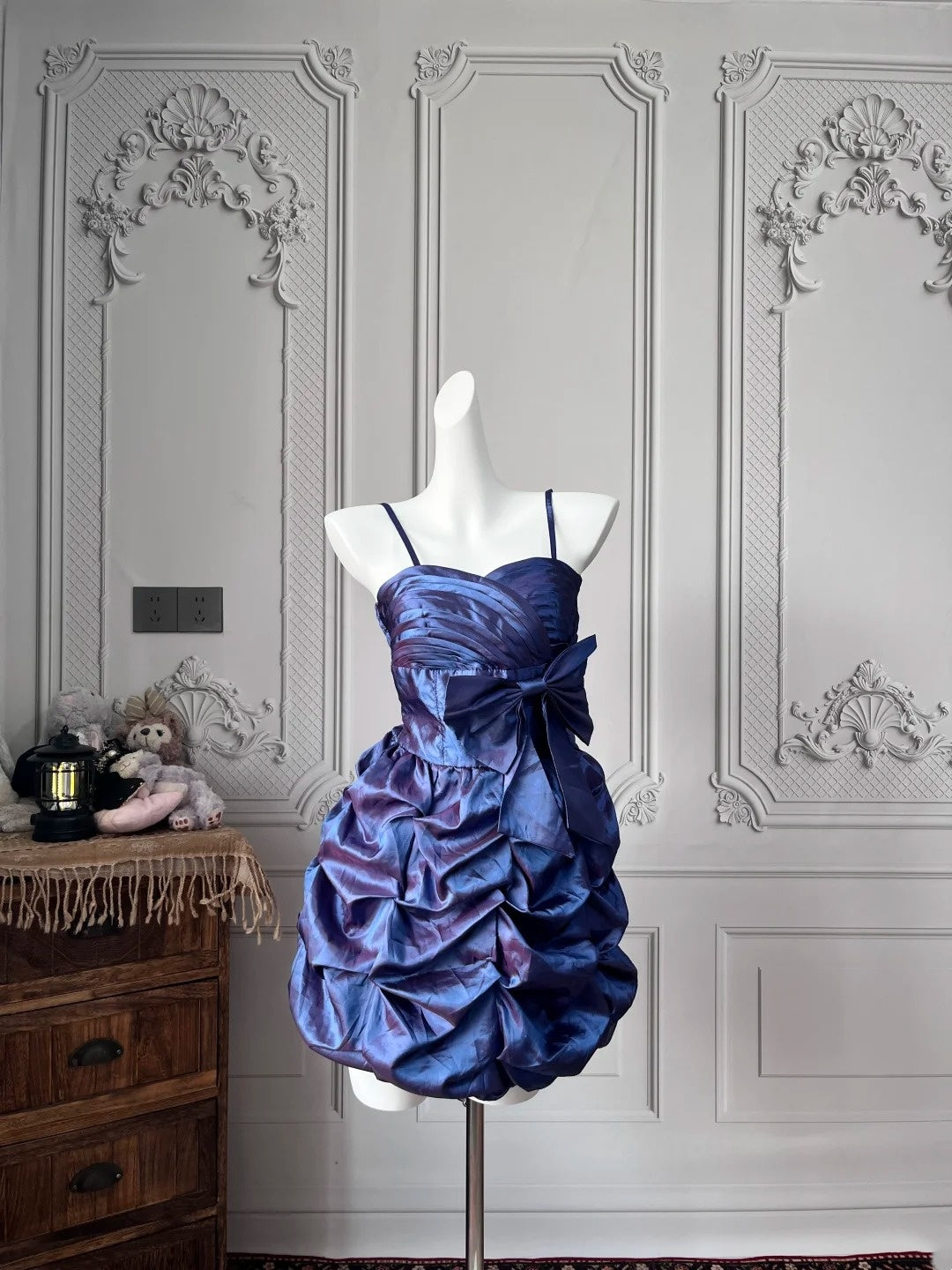 Spaghetti Straps Taffeta Retro Homecoming Dress Short Birthday Dress  P1867