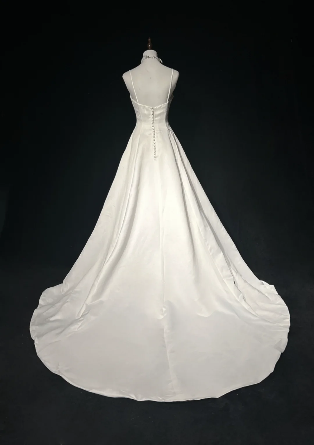 Spaghetti Straps White Beaded A Line Wedding Dress For Bridal  P833