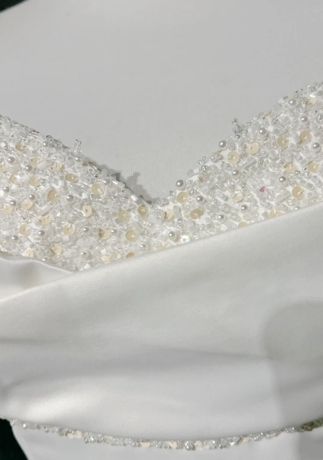 Spaghetti Straps White Beaded A Line Wedding Dress For Bridal  P833