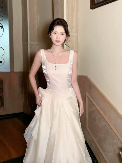 Square Neck  A Line Birthday Dress Ruffled Graduation Dress  P1555