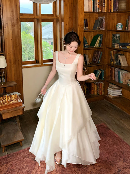 Square Neck  A Line Birthday Dress Ruffled Graduation Dress  P1555