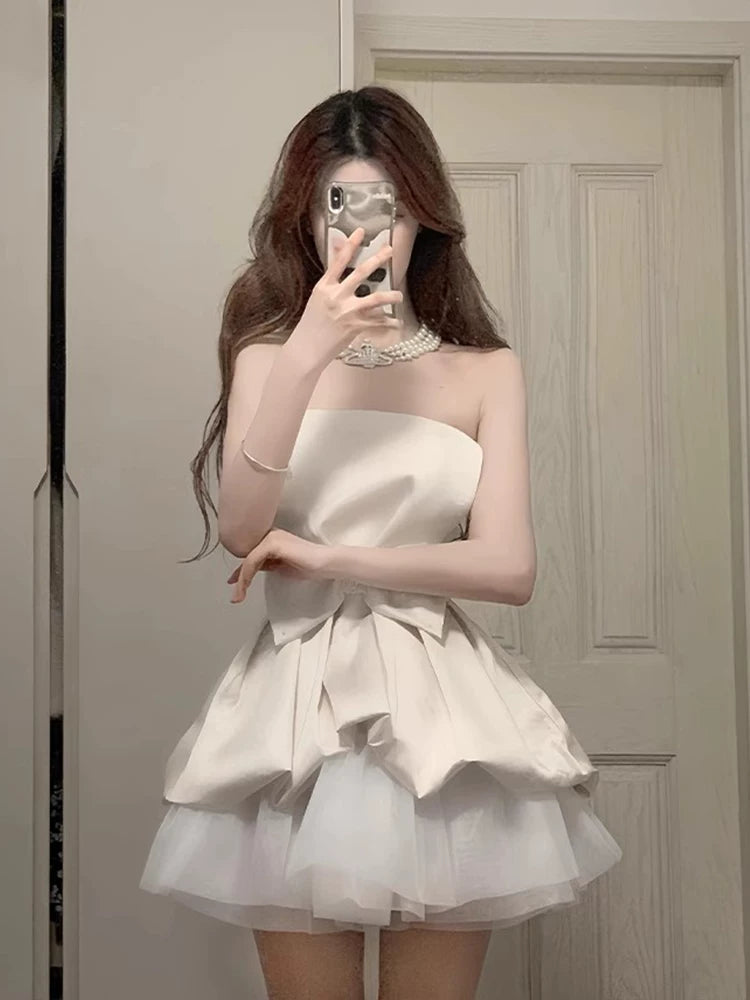 Strapless A Line Birthday Dress Short Homecoming Dress  P1756
