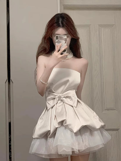 Strapless A Line Birthday Dress Short Homecoming Dress  P1756