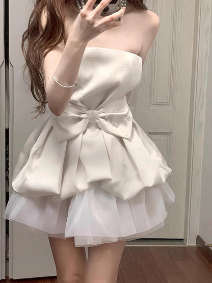 Strapless A Line Birthday Dress Short Homecoming Dress  P1756