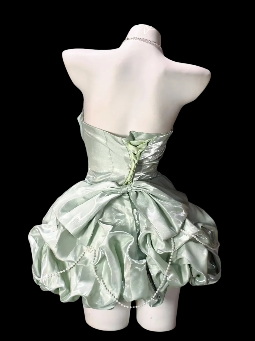 Strapless A Line Cute Birthday Dress Homecoming Dress With Bow Knots  P1964