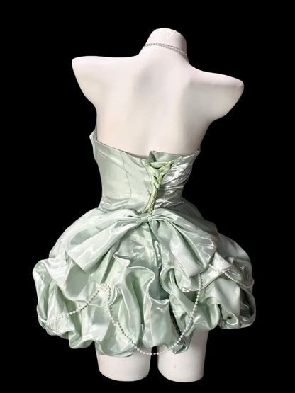 Strapless A Line Cute Birthday Dress Homecoming Dress With Bow Knots  P1964