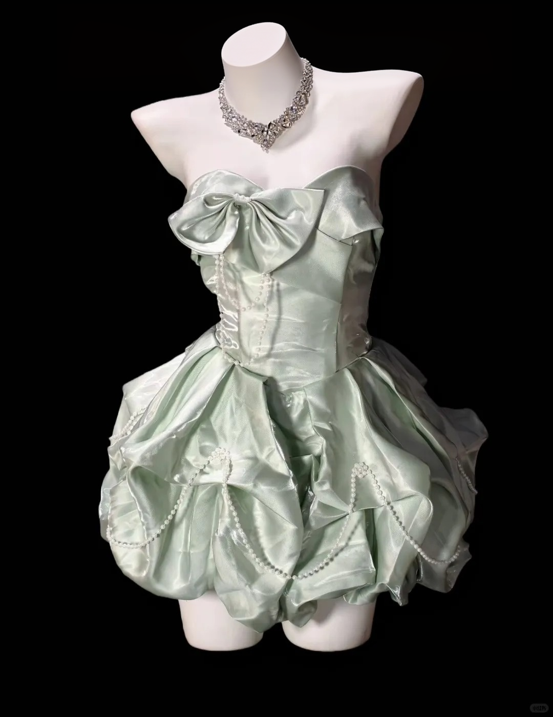 Strapless A Line Cute Birthday Dress Homecoming Dress With Bow Knots  P1964