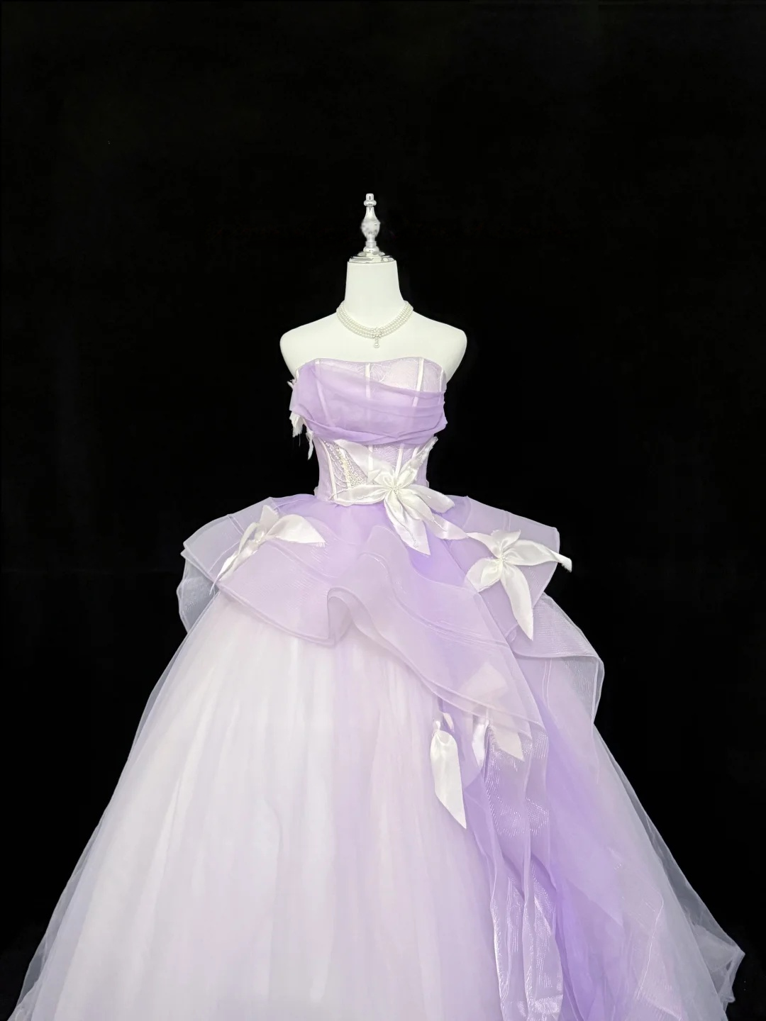Strapless A Line Lilac Prom Dress Sweet 16 Birthday Dress  P1167