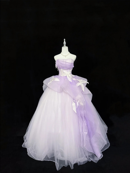 Strapless A Line Lilac Prom Dress Sweet 16 Birthday Dress  P1167