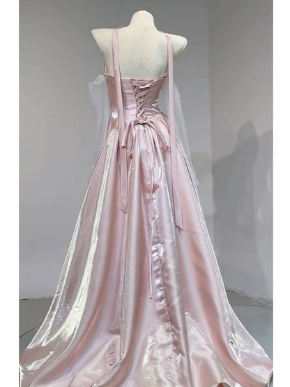 Strapless A Line Pink Prom Dress Sweet Birthday Dress  P933
