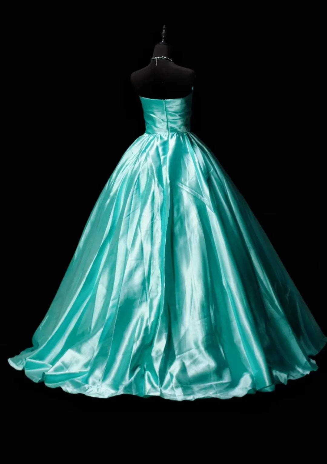 Strapless A Line Satin Formal Prom Dress Wedding Guest Dress  P1962