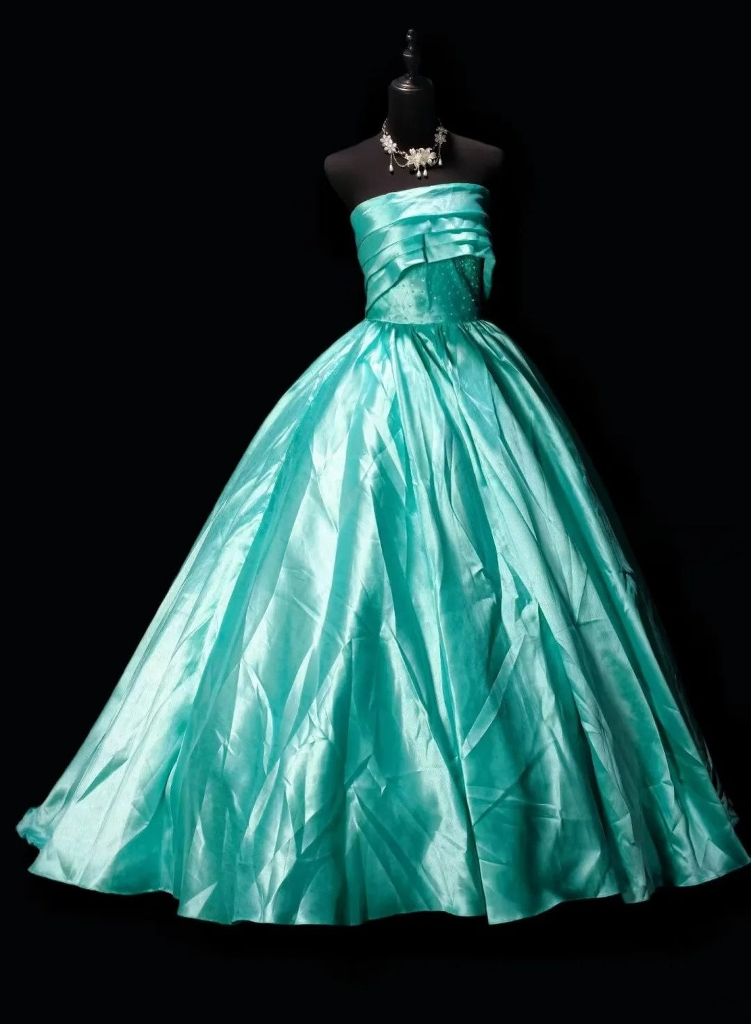 Strapless A Line Satin Formal Prom Dress Wedding Guest Dress  P1962