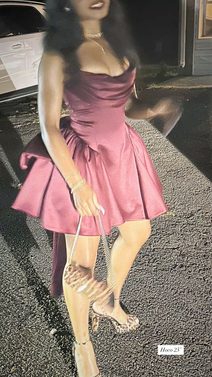Strapless A Line Satin Homecoming Dress Short Birthday Dress  P1417
