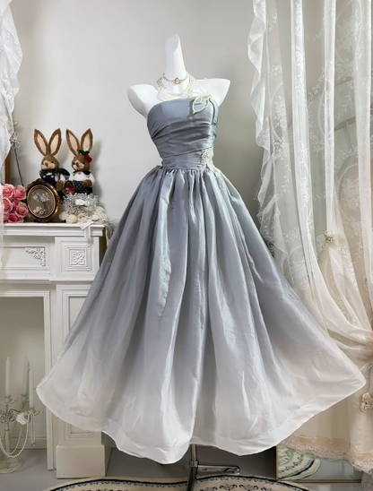 Strapless A Line Wedding Guest Dress Gradual Evening Dress   P1837