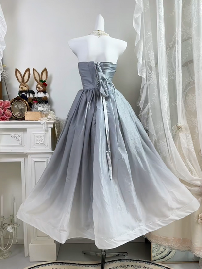 Strapless A Line Wedding Guest Dress Gradual Evening Dress   P1837