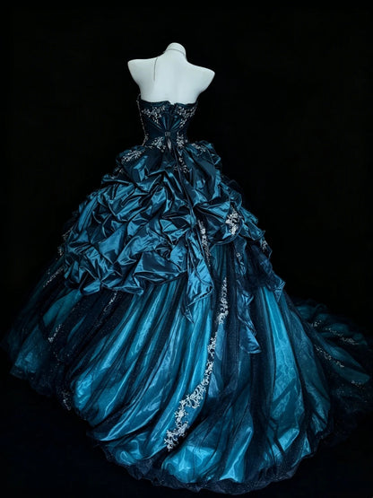 Strapless Ball Gown Sweet 16 Birthday Dress Princess Prom Dress  P1889