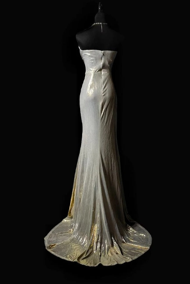 Strapless Beaded Retro Prom Dress Formal Evening Gown   P1785